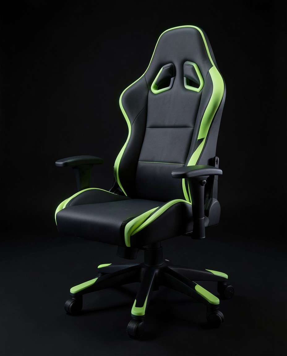 Silla gamer Onyx negra y verde lima